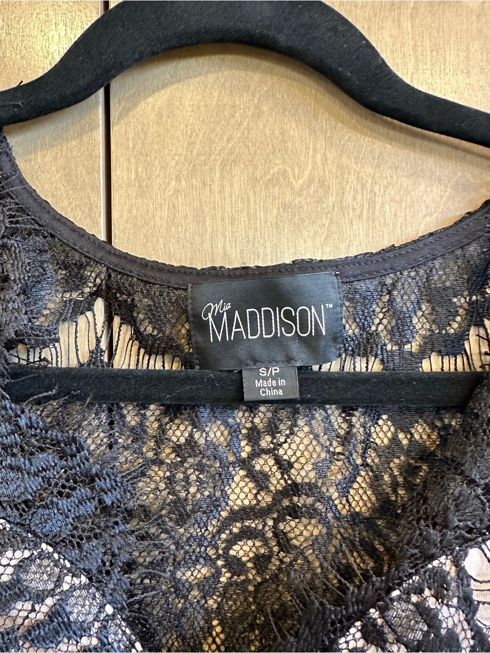 Mia Maddison Black Lace Dress Small Nude Lined V Neck Cocktail Dress - Picture 5 of 7